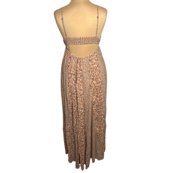 Free People Dusty Pink Floral Forever Time Maxi Dress babydoll empire waist Med - Picture 8 of 12